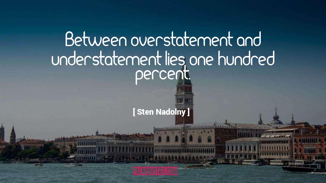 Sten Nadolny Quotes: Between overstatement and understatement lies