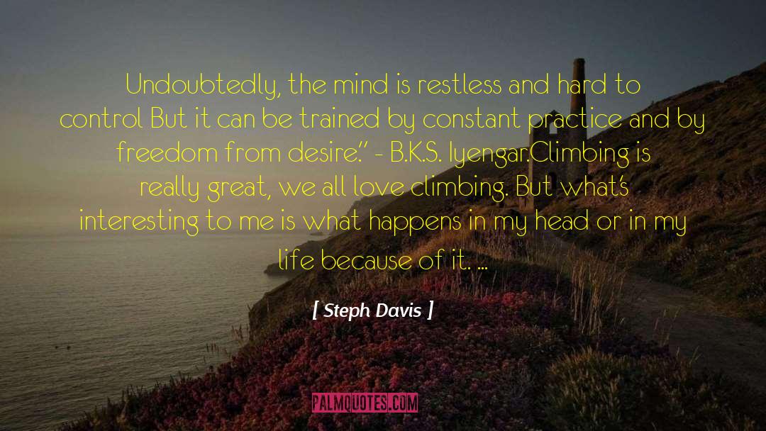 Steph Davis Quotes: Undoubtedly, the mind is restless