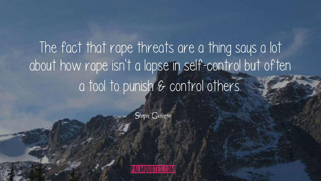 Steph Guthrie Quotes: The fact that rape threats