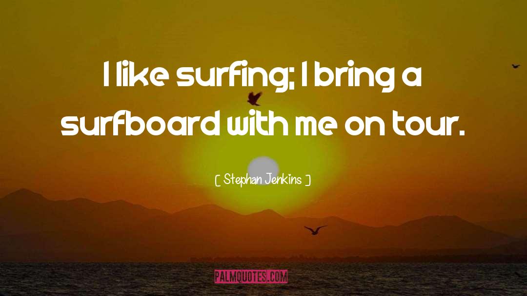 Stephan Jenkins Quotes: I like surfing; I bring