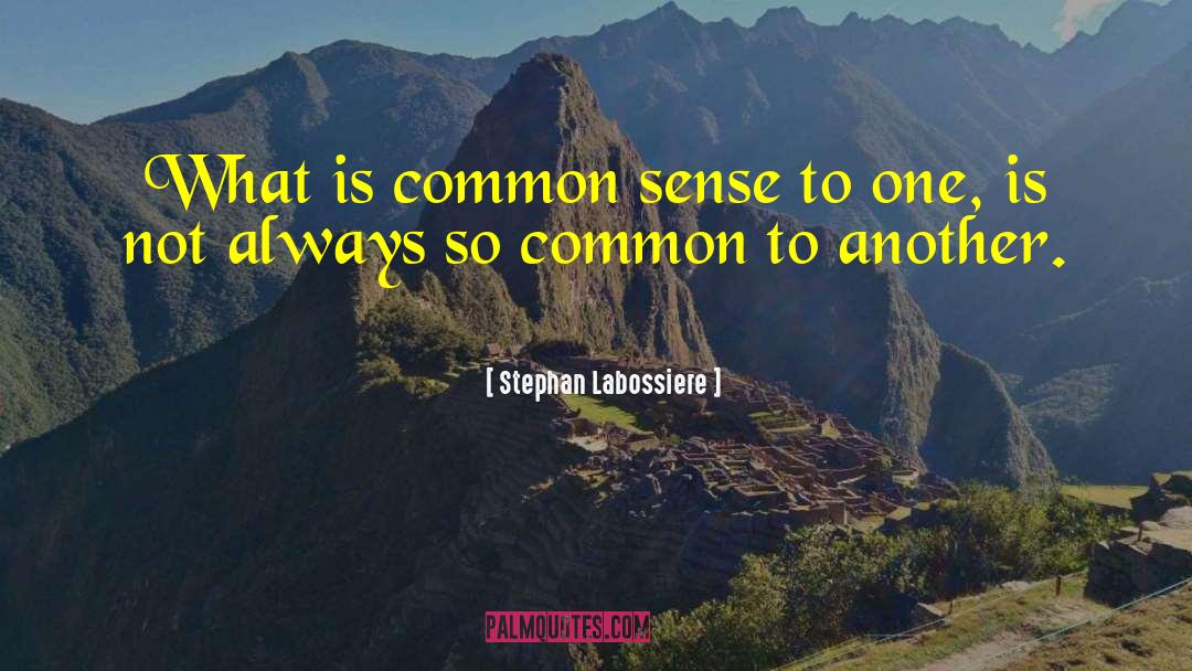 Stephan Labossiere Quotes: What is common sense to