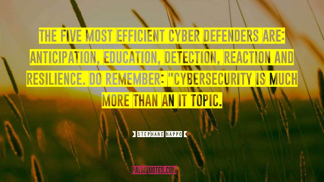 Stephane Nappo Quotes: The five most efficient cyber