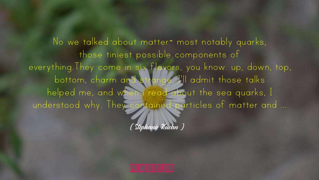 Stephanie Kuehn Quotes: No we talked about matter-