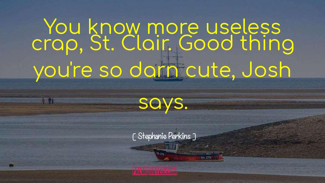 Stephanie Perkins Quotes: You know more useless crap,