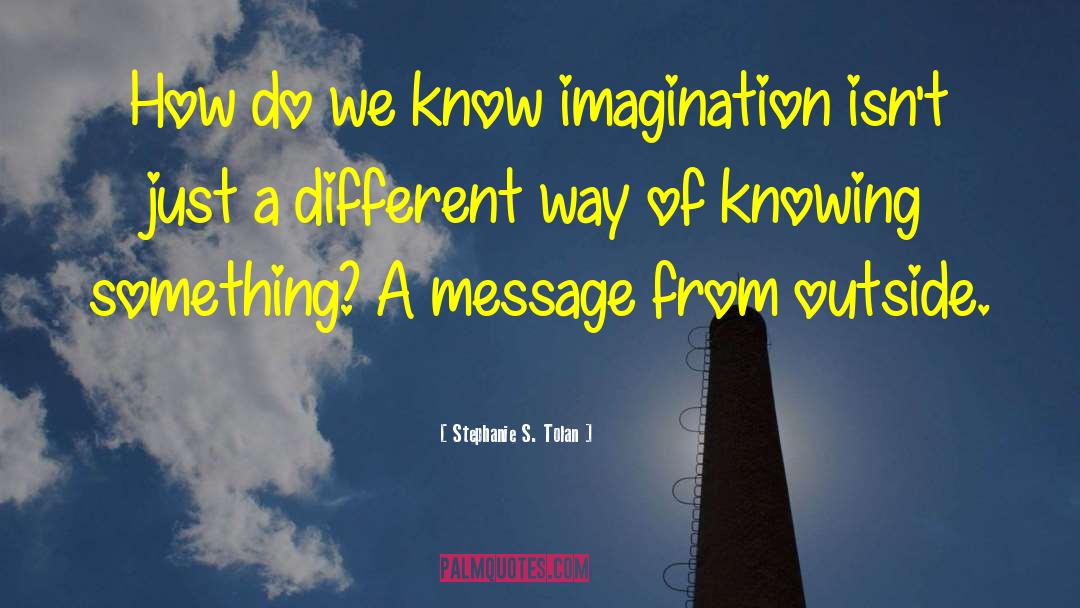 Stephanie S. Tolan Quotes: How do we know imagination