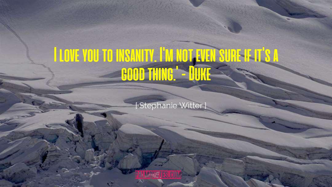 Stephanie Witter Quotes: I love you to insanity.