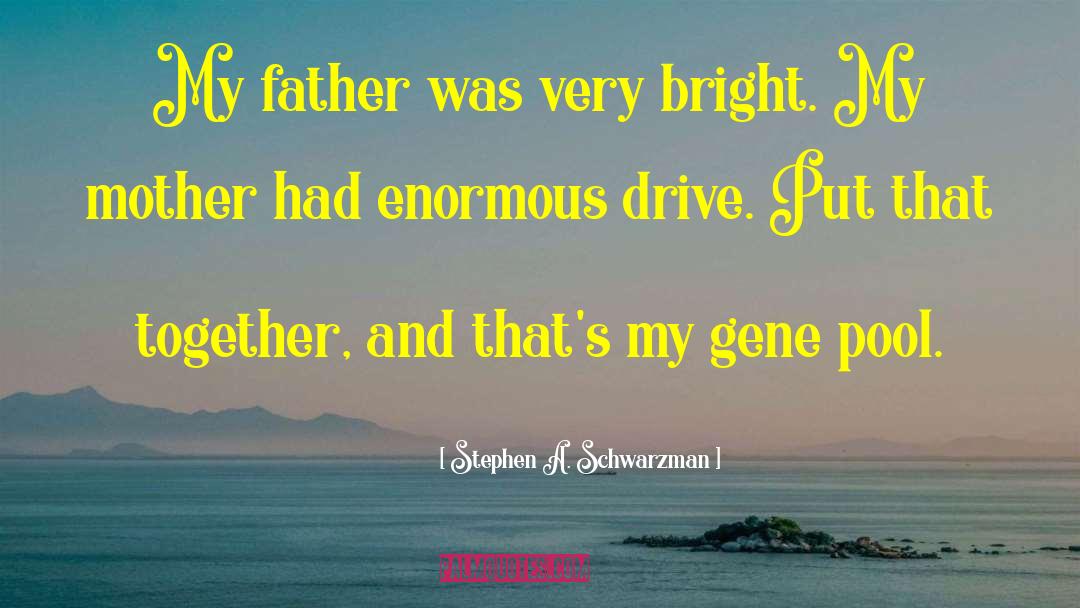 Stephen A. Schwarzman Quotes: My father was very bright.