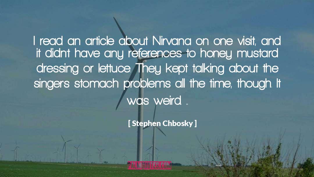 Stephen Chbosky Quotes: I read an article about