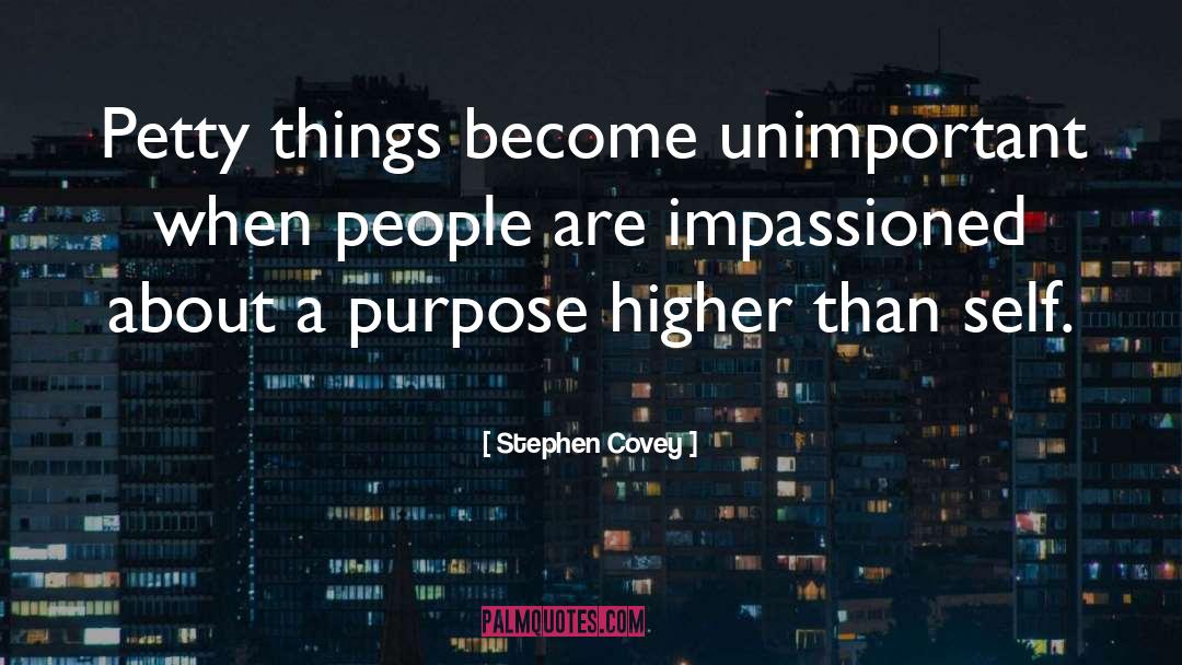 Stephen Covey Quotes: Petty things become unimportant when