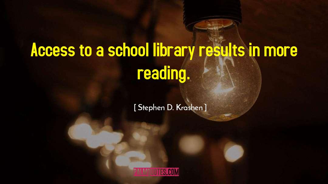 Stephen D. Krashen Quotes: Access to a school library