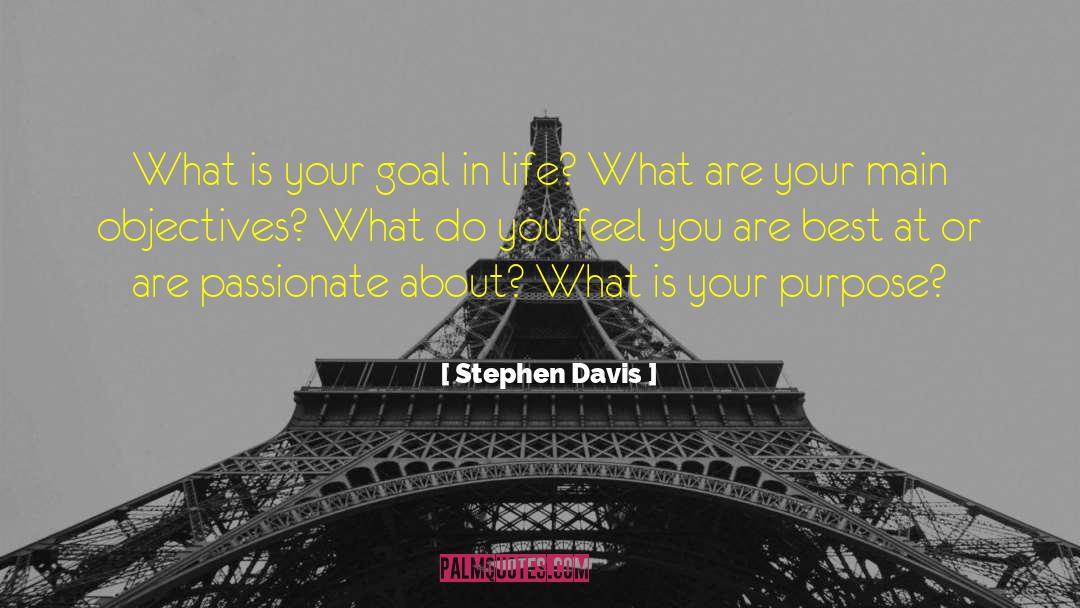 Stephen Davis Quotes: What is your goal in