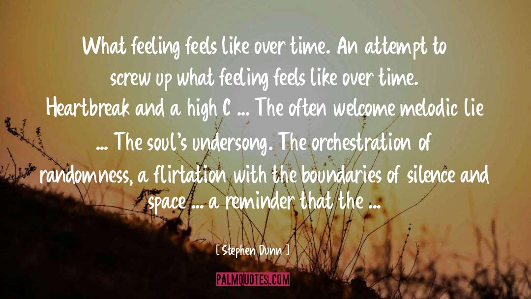 Stephen Dunn Quotes: What feeling feels like over