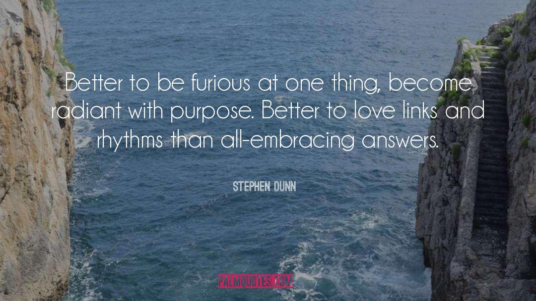 Stephen Dunn Quotes: Better to be furious at