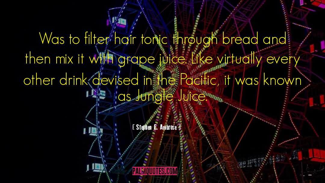 Stephen E. Ambrose Quotes: Was to filter hair tonic