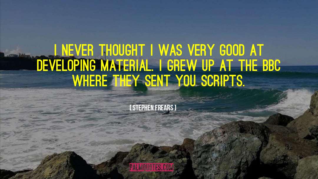 Stephen Frears Quotes: I never thought I was
