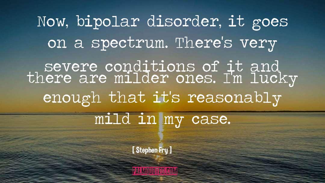 Stephen Fry Quotes: Now, bipolar disorder, it goes
