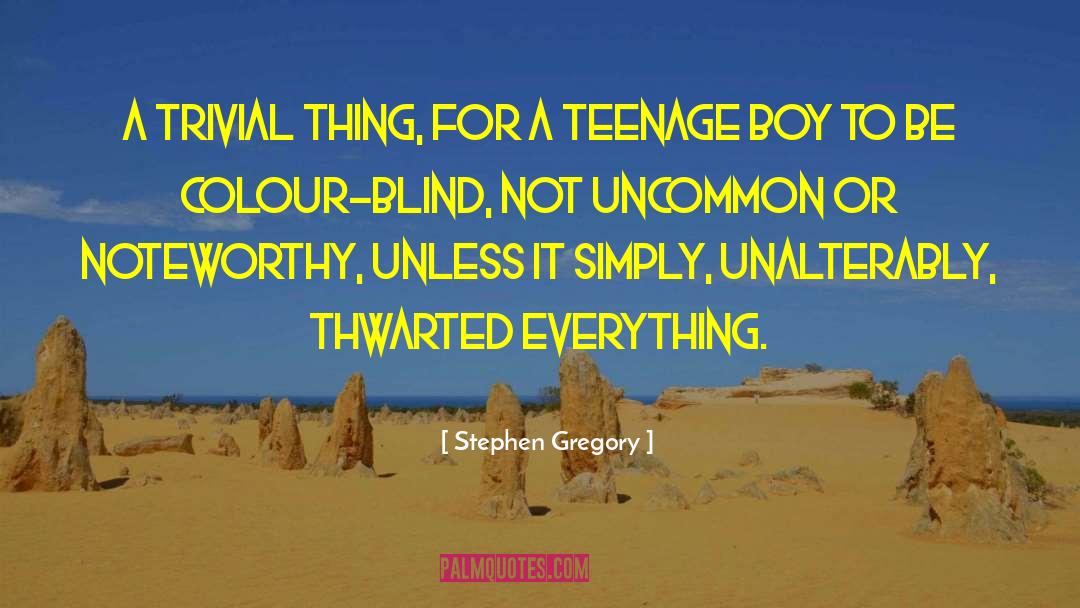 Stephen Gregory Quotes: A trivial thing, for a