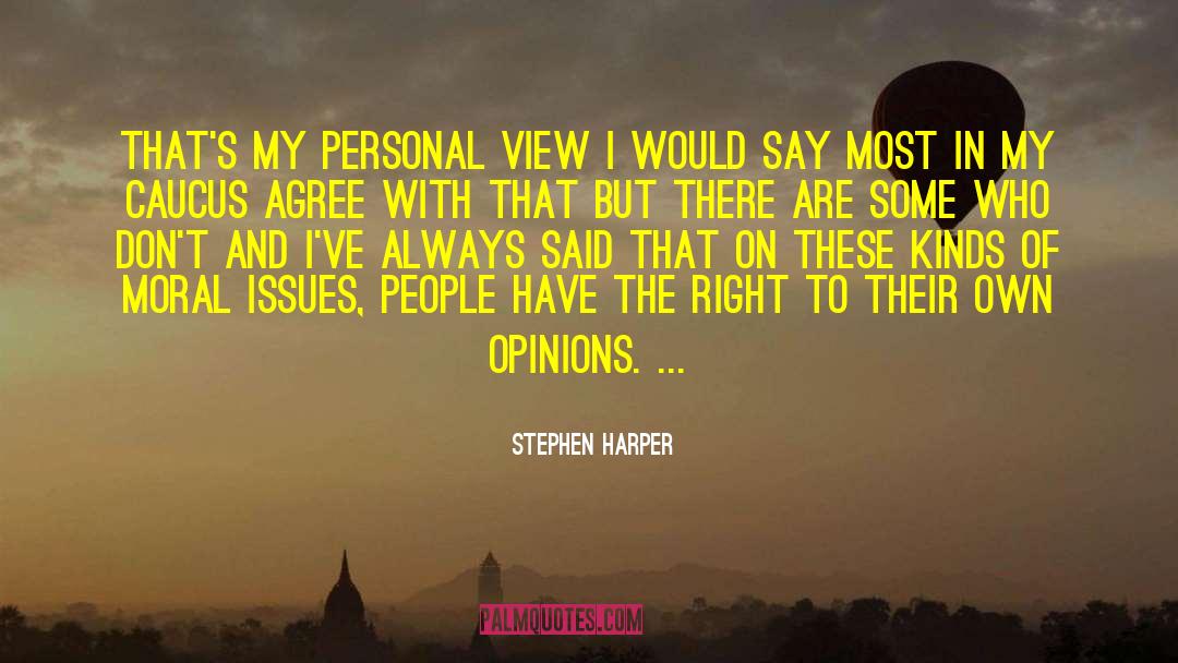 Stephen Harper Quotes: That's my personal view I