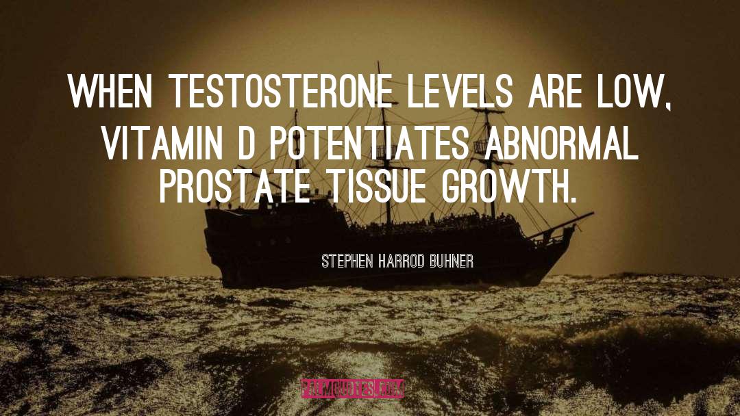 Stephen Harrod Buhner Quotes: When testosterone levels are low,