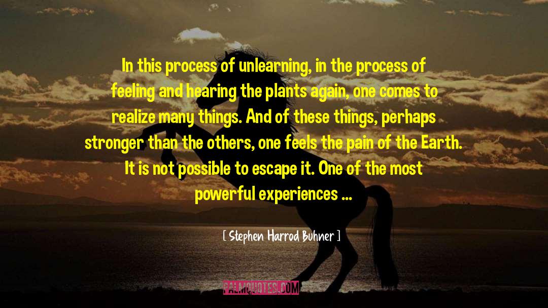 Stephen Harrod Buhner Quotes: In this process of unlearning,