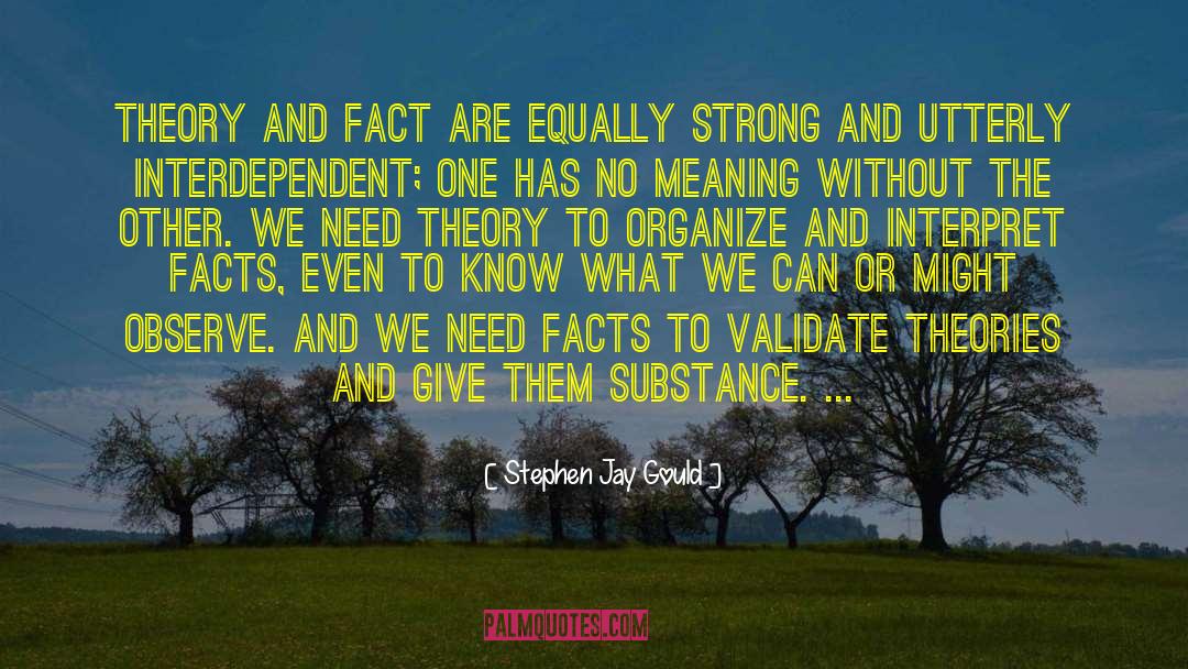 Stephen Jay Gould Quotes: Theory and fact are equally