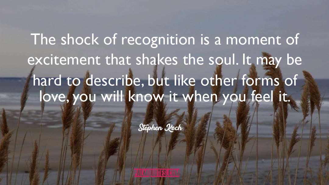 Stephen Koch Quotes: The shock of recognition is