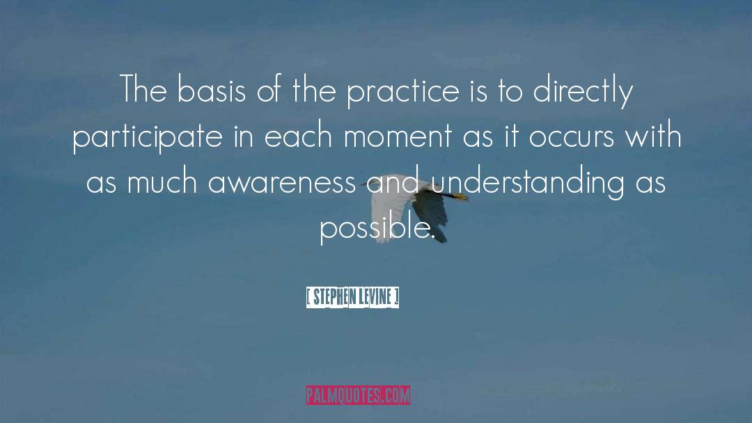 Stephen Levine Quotes: The basis of the practice