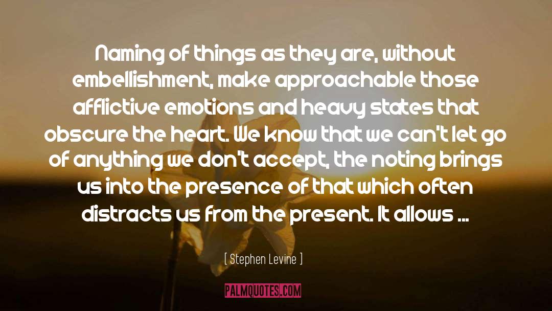 Stephen Levine Quotes: Naming of things as they