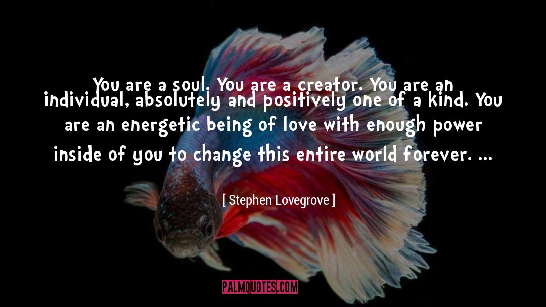 Stephen Lovegrove Quotes: You are a soul. You