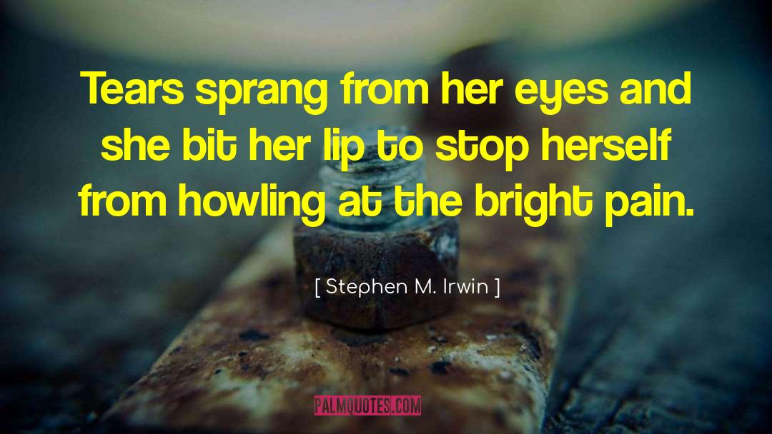 Stephen M. Irwin Quotes: Tears sprang from her eyes