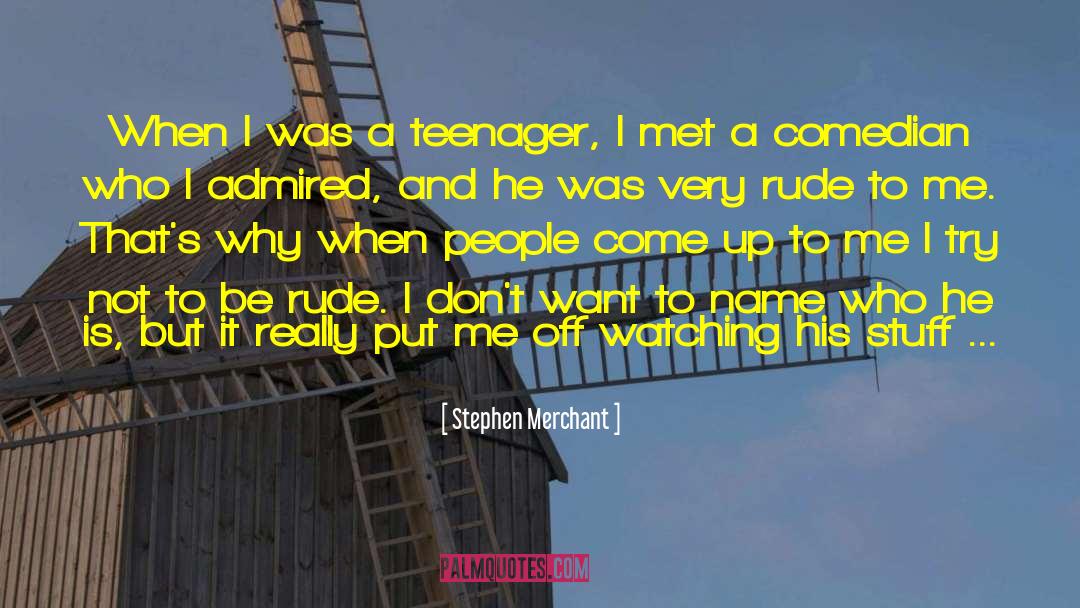 Stephen Merchant Quotes: When I was a teenager,