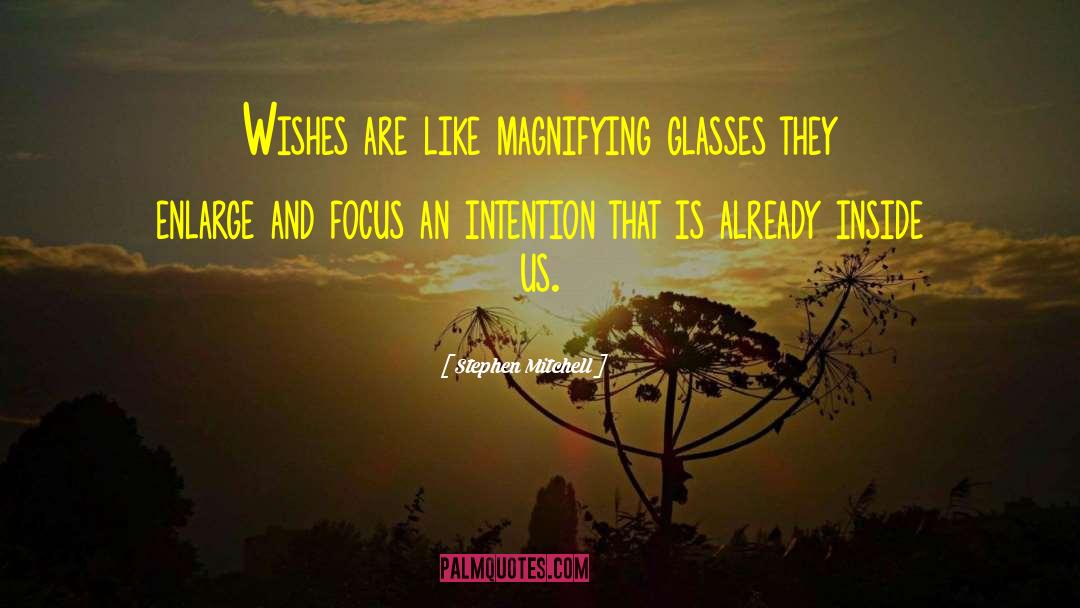 Stephen Mitchell Quotes: Wishes are like magnifying glasses