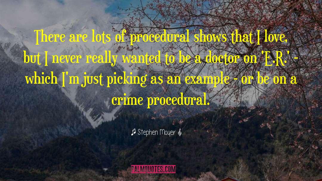 Stephen Moyer Quotes: There are lots of procedural