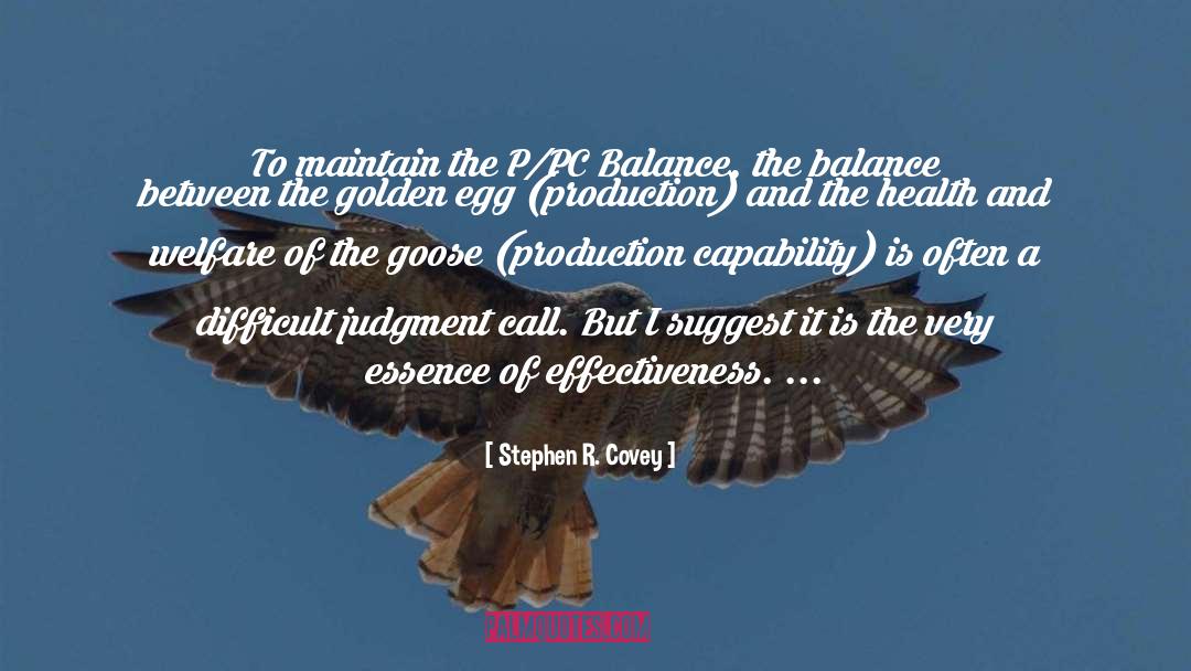 Stephen R. Covey Quotes: To maintain the P/PC Balance,