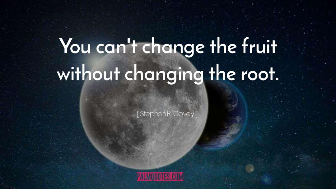 Stephen R. Covey Quotes: You can't change the fruit