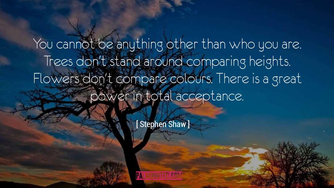 Stephen Shaw Quotes: You cannot be anything other