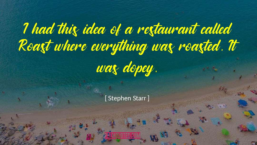 Stephen Starr Quotes: I had this idea of