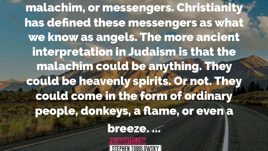 Stephen Tobolowsky Quotes: malachim, or messengers. Christianity has