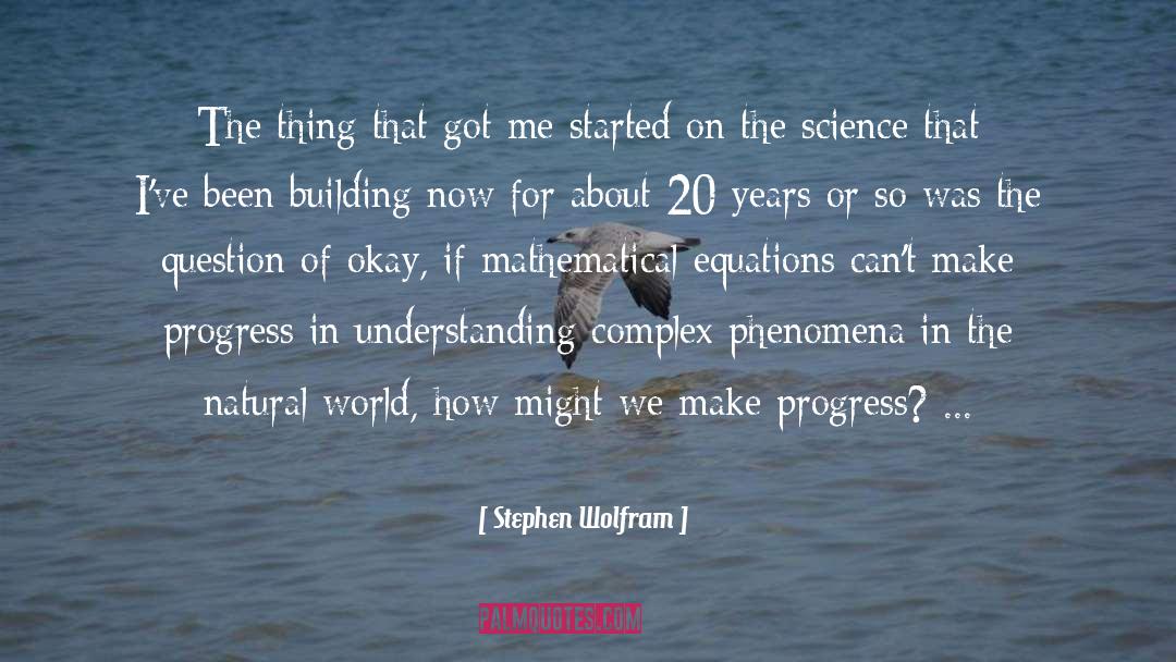 Stephen Wolfram Quotes: The thing that got me