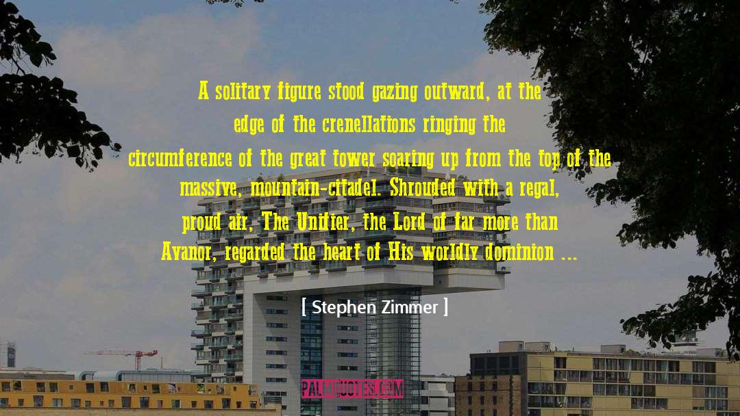 Stephen Zimmer Quotes: A solitary figure stood gazing