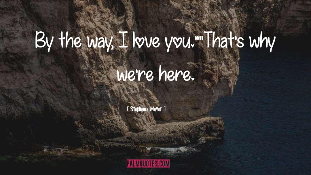 Stephenie Meyer Quotes: By the way, I love