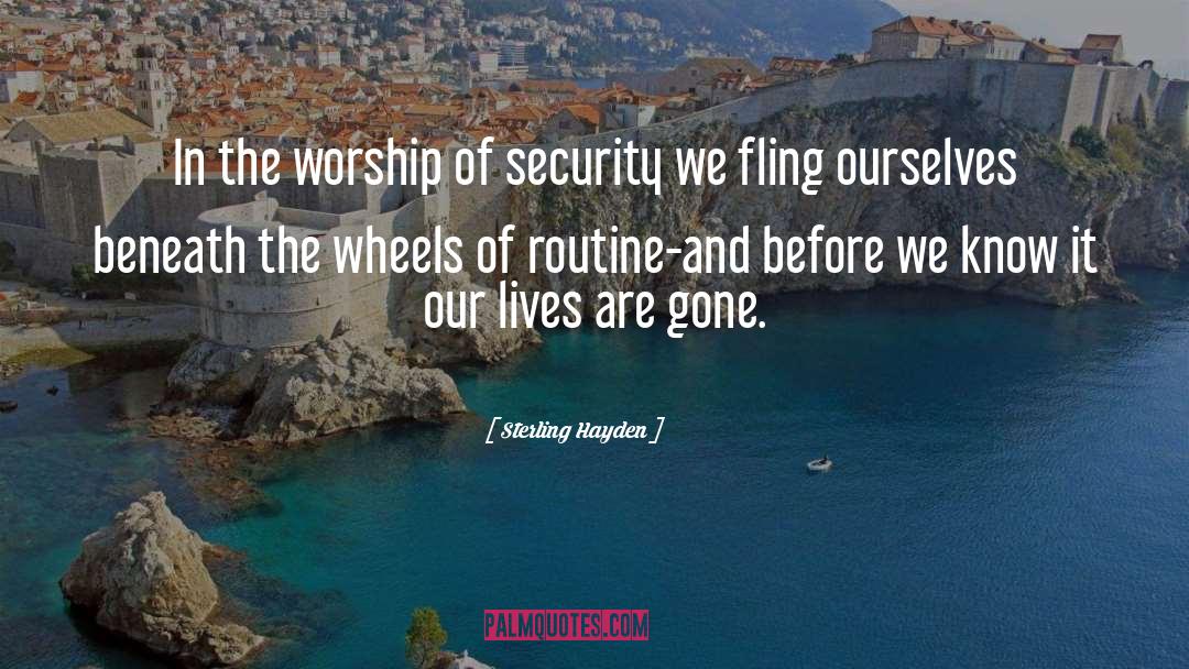 Sterling Hayden Quotes: In the worship of security