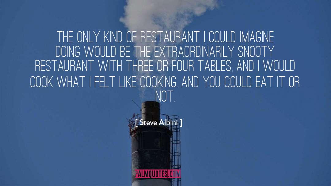 Steve Albini Quotes: The only kind of restaurant