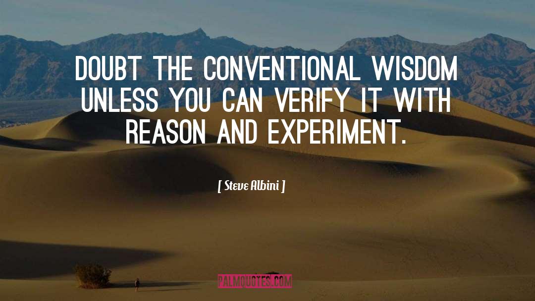 Steve Albini Quotes: Doubt the conventional wisdom unless