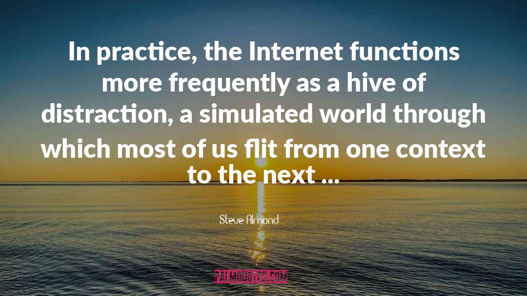 Steve Almond Quotes: In practice, the Internet functions