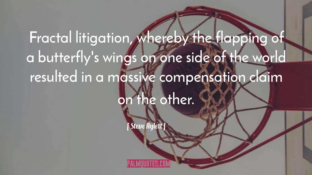 Steve Aylett Quotes: Fractal litigation, whereby the flapping