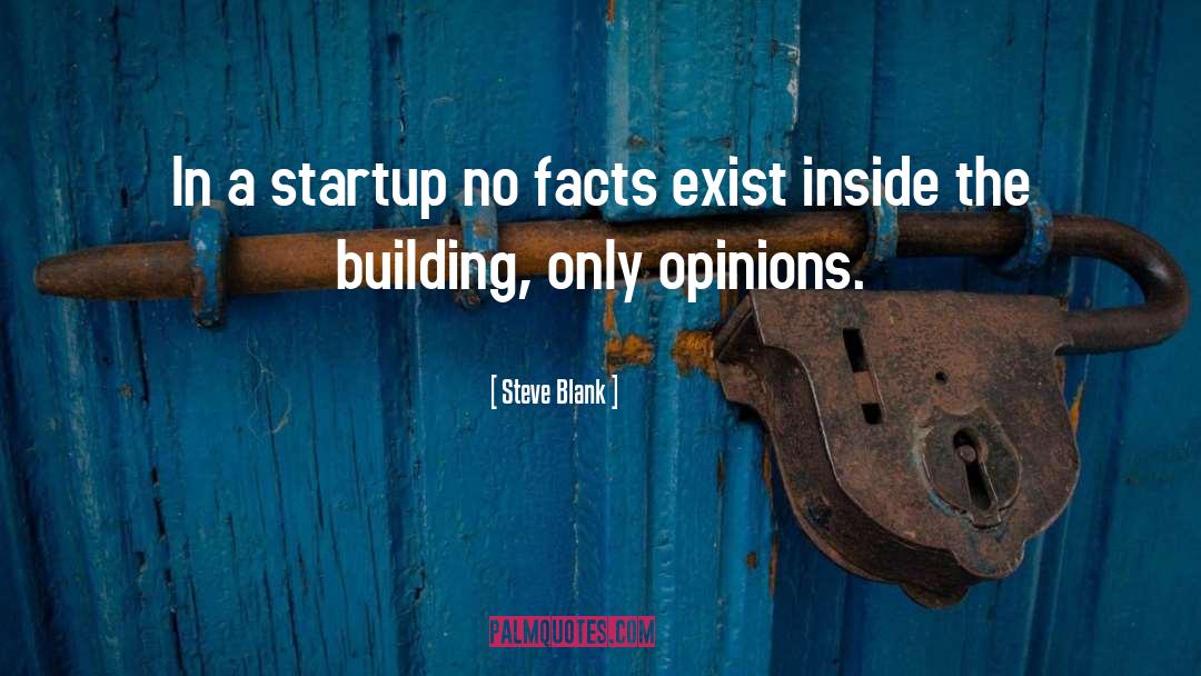 Steve Blank Quotes: In a startup no facts