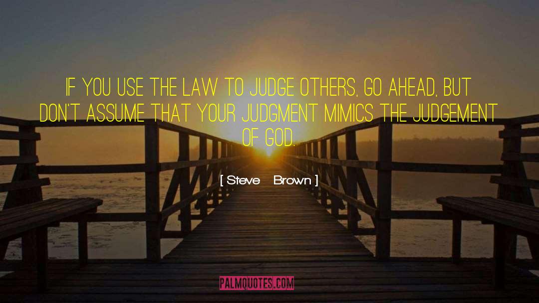 Steve Brown Quotes: If you use the law