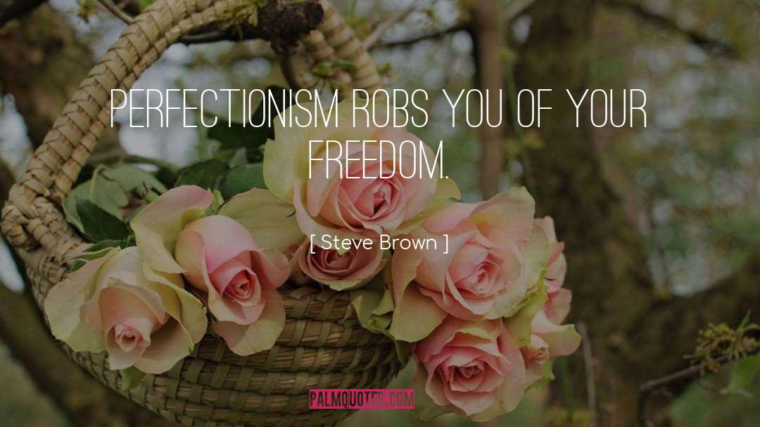 Steve Brown Quotes: Perfectionism robs you of your