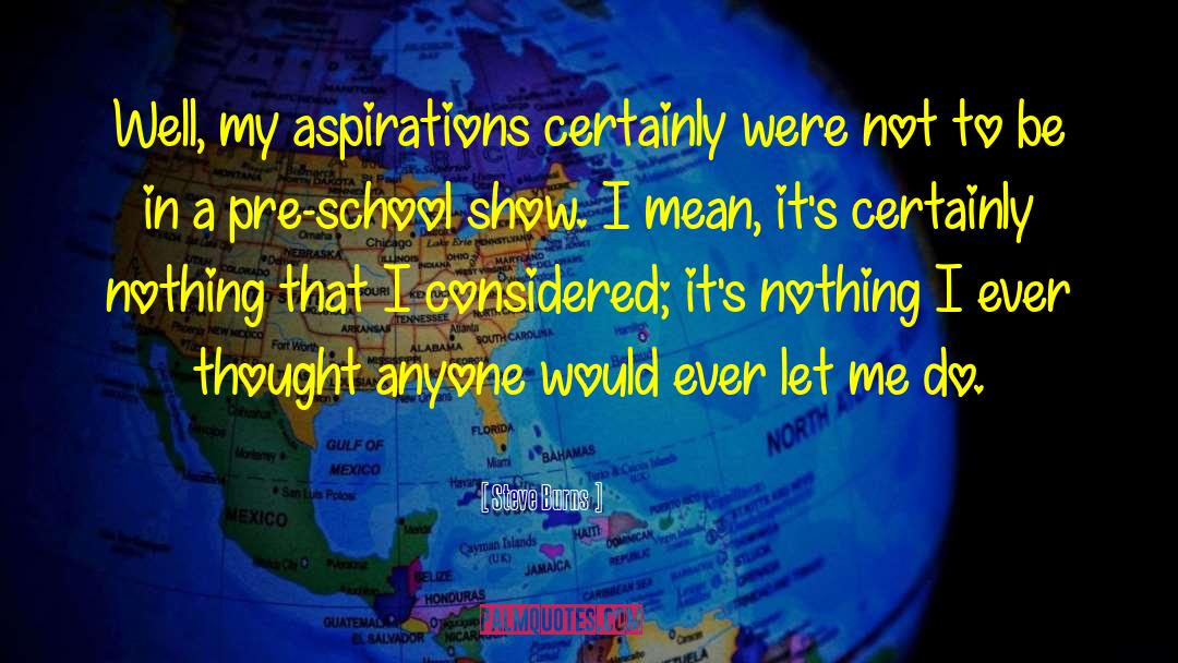 Steve Burns Quotes: Well, my aspirations certainly were